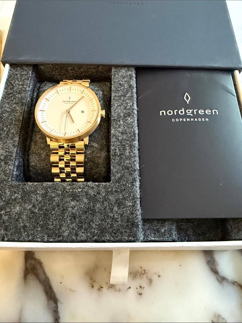 Nordgreen Native 32mm Women's Watch — Gold Case with White Dial